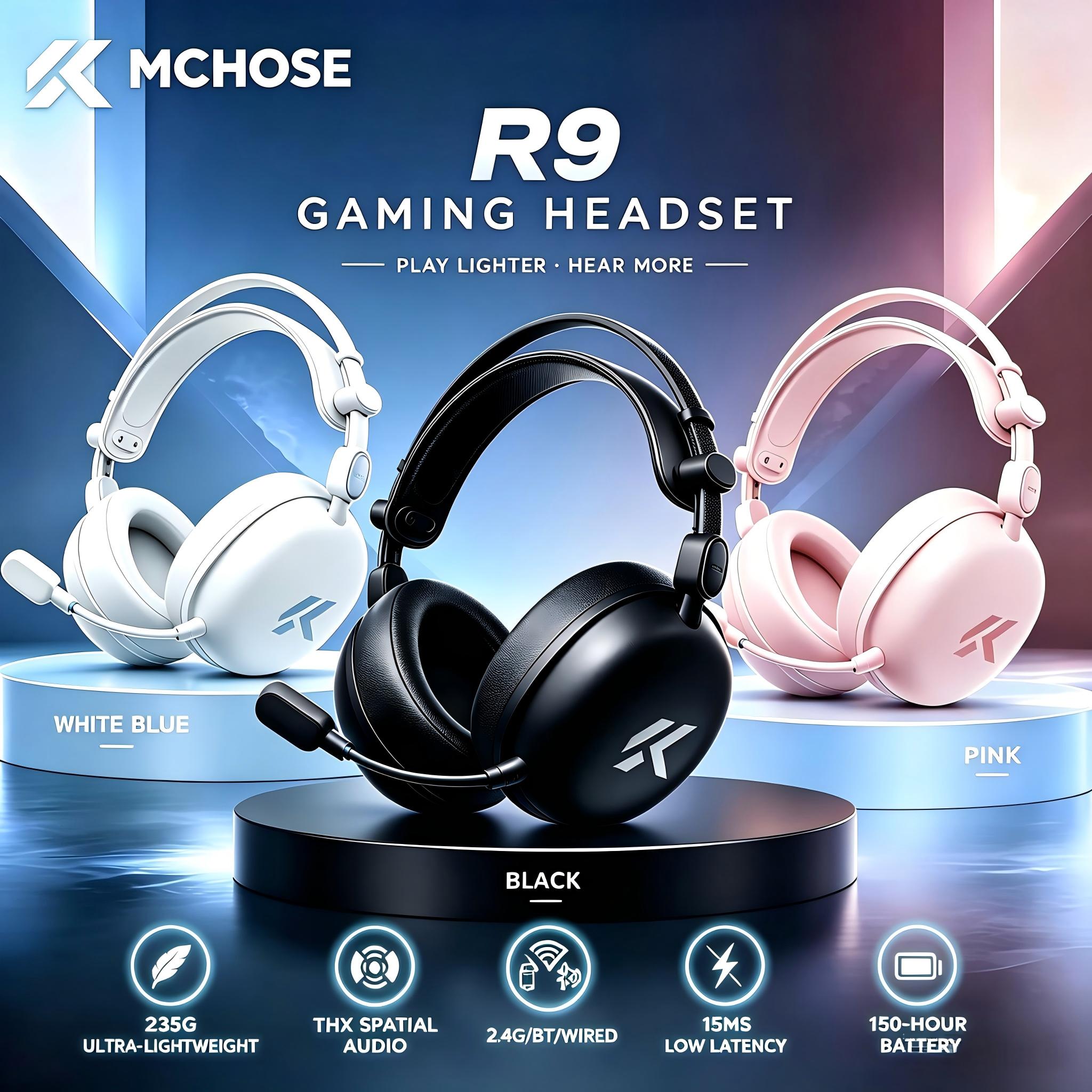 Esports Gaming Headset - MCHOSE R9 E-sports Wireless Lightweight Gaming