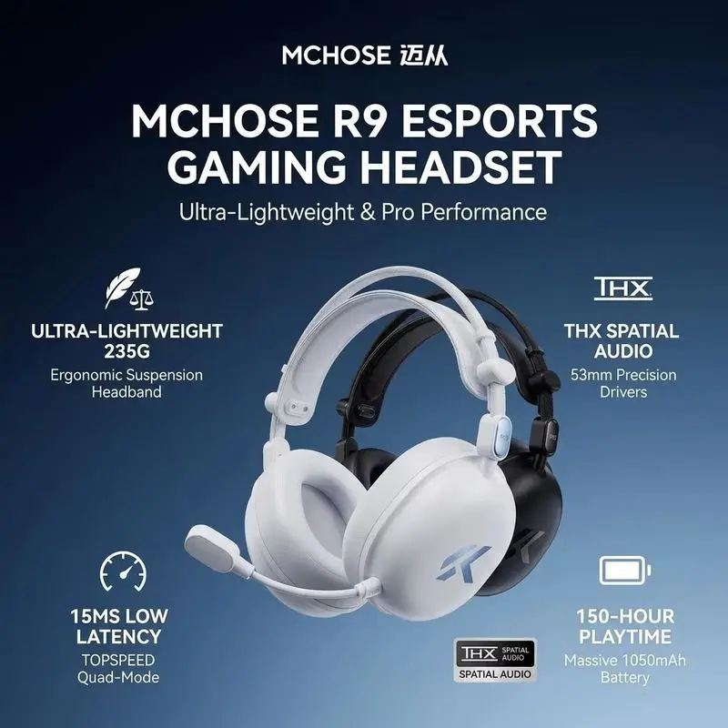 MCHOSE R9 E-sports Wireless Li - Esports Gaming Headset ulasan dan harga