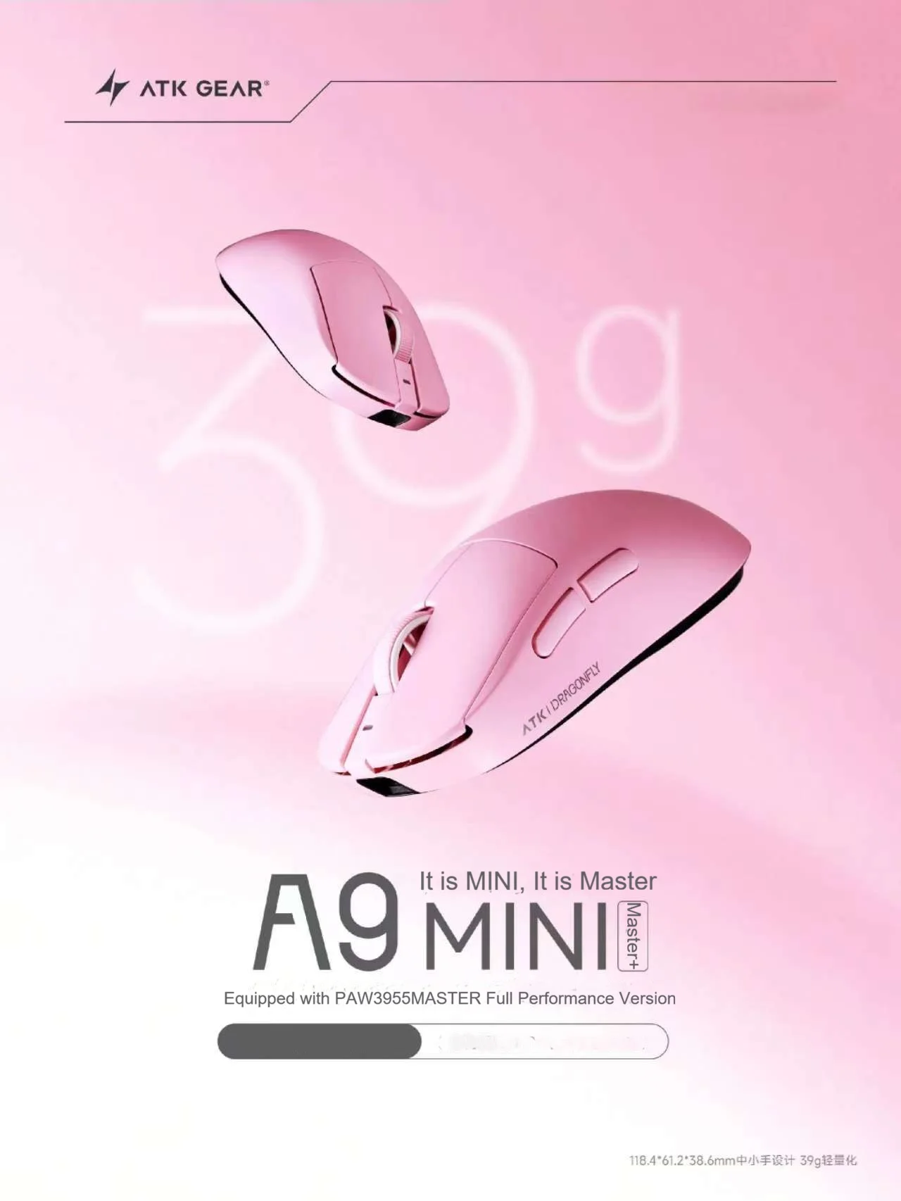 ATK A9 Mini Master Plus PAW395 - Esports Wireless Gaming Mouse ulasan dan harga