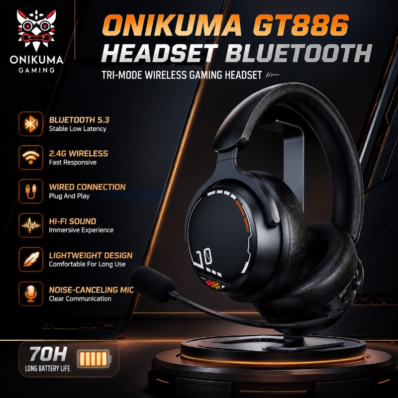 ONIKUMA GT886 Gaming Headset T - Esports Gaming Headset ulasan dan harga