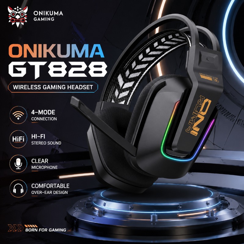 ONIKUMA GT828 Gaming Headset 4 - Esports Gaming Headset ulasan dan harga